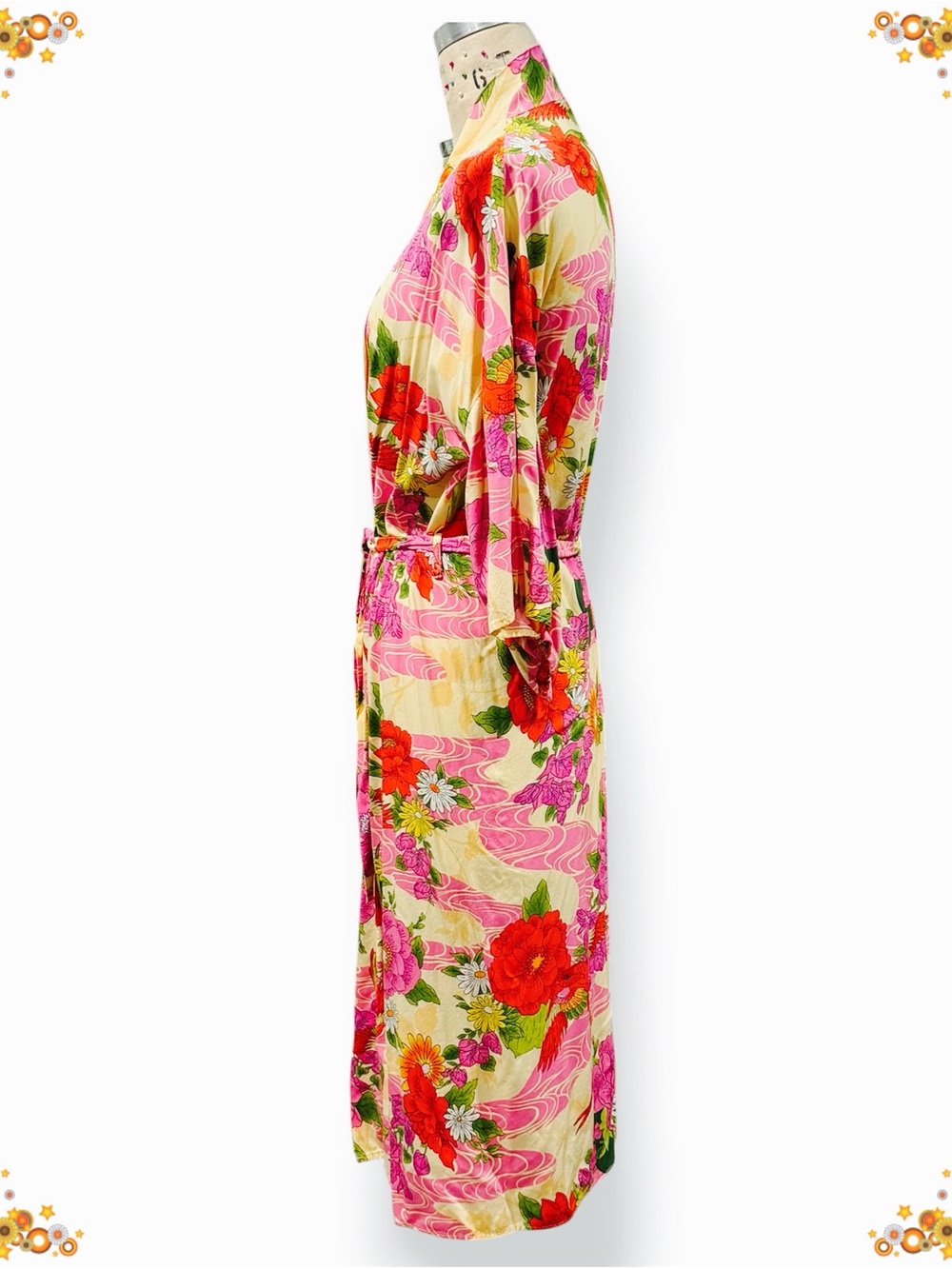 Floral Lightweight Kimono Long Robe - Size S - Picture 3 of 6